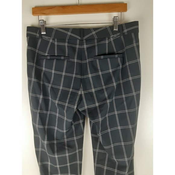 Banana Republic Womens Navy Blue Grid Plaid Ryan Dress Pants Slacks Unlined 6 - Picture 4 of 16